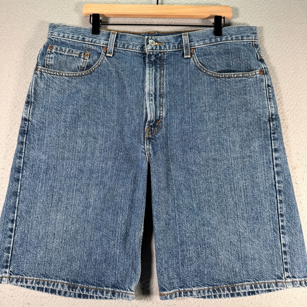 Vintage Levis 550 Jean Shorts Mens 38 Relaxed Fit Blue Lightwash Denim Classic